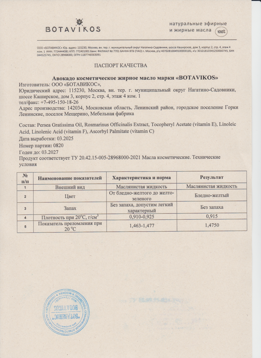 Паспорт №032025